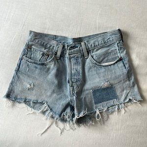 Levi’s 501 patchwork shorts size 26